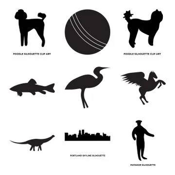 Set Of 9 simple editable icons such as matador, portland sky, Grats Stockgrafik