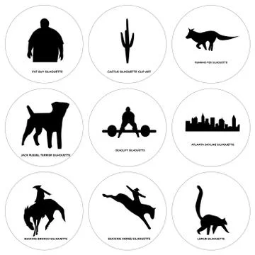 Set Of 9 simple editable icons such as lemur, bucking horse, bucking bronco Free Stock Illustration