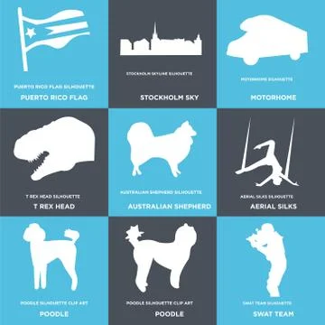 Set Of 9 simple editable icons such as swat team, poodle, poodle Free Stock Illustration