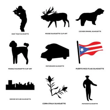 Set Of 9 simple editable icons such as matador, corn stalk, denver sky Illustrazione stock gratuita