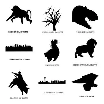 Set Of 9 simple editable icons such as anvil, las vegas sky, bull rider Free Stock Illustration