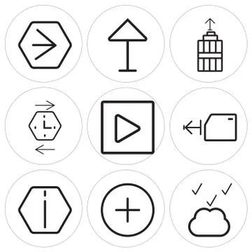 Set Of 9 simple editable icons such as Cloud computing, Plus, Info Illustrazione stock gratuita