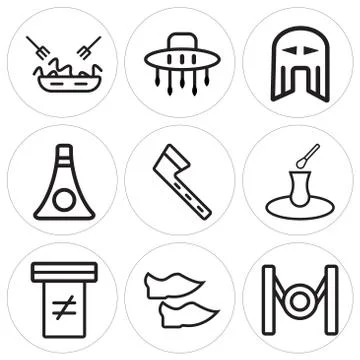 Set Of 9 simple editable icons such as Gong, Shoes, Holy scriptures 무료 스톡 일러스트