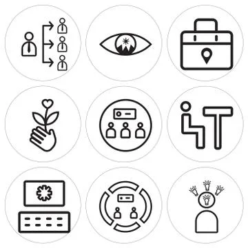 Set Of 9 simple editable icons such as Speech, Conference, Coding Illustrazione stock gratuita