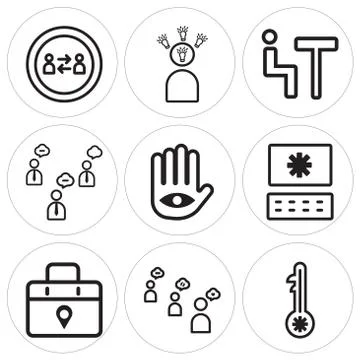 Set Of 9 simple editable icons such as Key, Customer, Placeholder Illustrazione stock gratuita