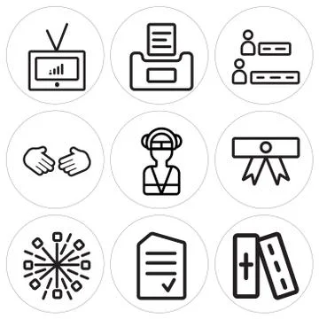 Set Of 9 simple editable icons such as Bible, Ballot, Fireworks Free Stock Illustration