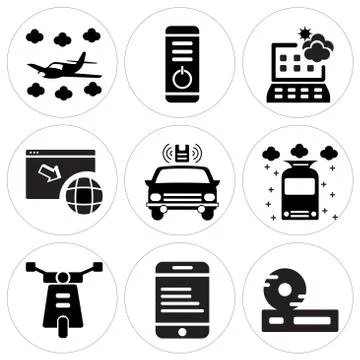 Set Of 9 simple editable icons such as Cd player, Ebook, Mobility Free Stock Illustration