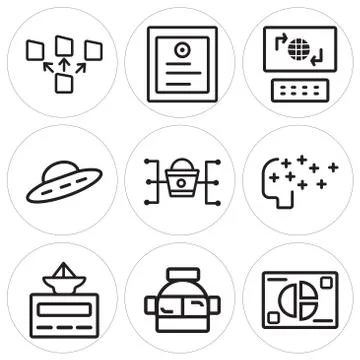 Set Of 9 simple editable icons such as Analytics, Astronaut, Laboratory Free Stock Illustration