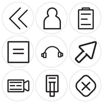 Set Of 9 simple editable icons such as Cancel, Printer, Video camera 免费库存插图