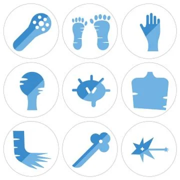 Set Of 9 simple editable icons such as Neuron, Bronchioles, Foot Bones Free Stock Illustration