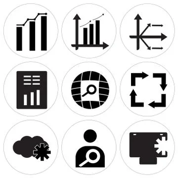 Set Of 9 simple editable icons such as Safe, Search person, Cloude Illustrazione stock gratuita