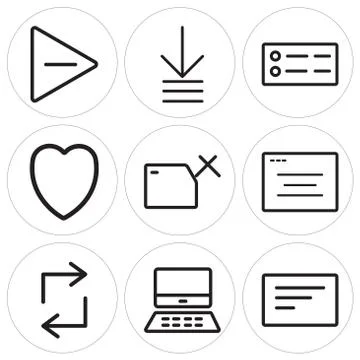 Set Of 9 simple editable icons such as Left align, Mac, Retweet 無料イラスト素材