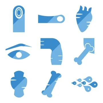 Set Of 9 simple editable icons such as Skin Cells, Human Bone, Thyroid Illustrazione stock