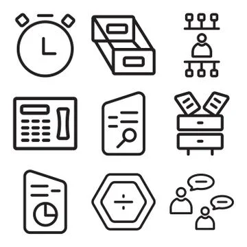 Set Of 9 simple editable icons such as Conversation, Percentage, Stats Stock Illustration