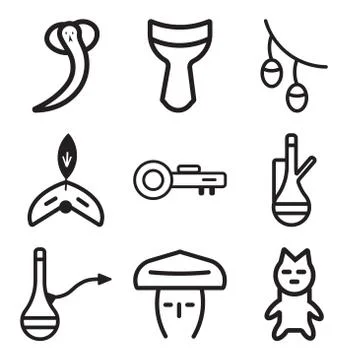 Set Of 9 simple editable icons such as Cat, Hat, Hookah Illustration
