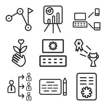 Set Of 9 simple editable icons such as Policy, Agreement, Teamwork Stock-Illustration