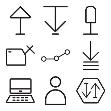 Set Of 9 simple editable icons such as Sort, User, Mac Stock Illustration