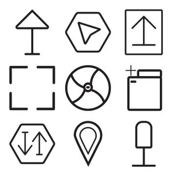 Set Of 9 simple editable icons such as Microphone, Placeholder, Sort Stock Illustration