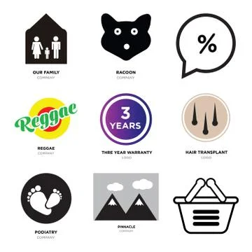 Set Of 9 simple editable icons such as Bag, pinnacle, podiatry Stock Illustration