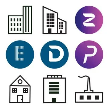 Set Of 9 simple editable icons such as Apartment, Apartment, Apartment Stock Illustration