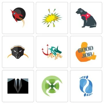 Set Of 9 simple editable icons such as podiatry, extend, dress code Gratis stockillustratie