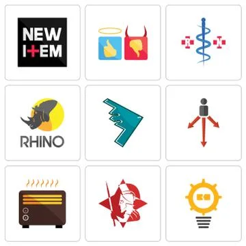 Set Of 9 simple editable icons such as problem management, spartan, heater Free Stock Illustration