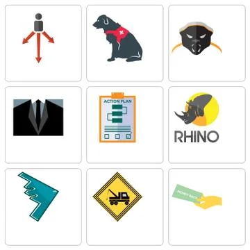 Set Of 9 simple editable icons such as money back guarantee, towing, stealth  Free Stock Illustration