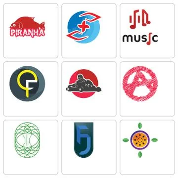 Set Of 9 simple editable icons such as passion fruit, jf, celtic tree of life Illustrazione stock gratuita