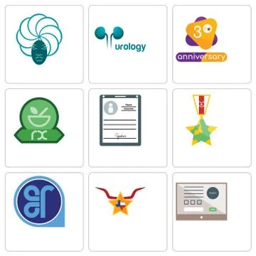Set Of 9 simple editable icons such as online form, texas star, er Free Stock Illustration