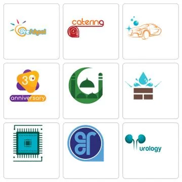 Set Of 9 simple editable icons such as urology, er, sem Free Stock Illustration