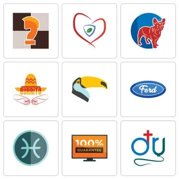 Set Of 9 simple editable icons such as dr., 100 guarantee, pisces 無料イラスト素材