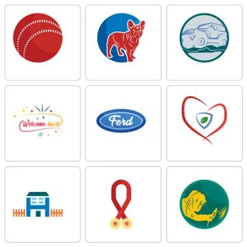 Set Of 9 simple editable icons such as welder, breast cancer awareness, h hou Illustrazione stock gratuita