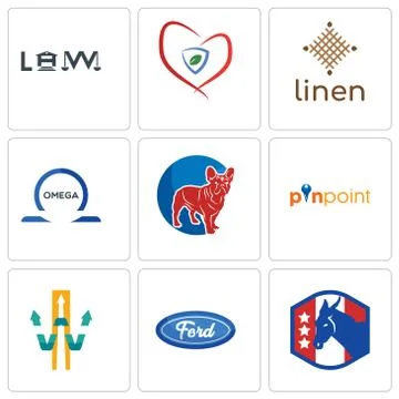 Set Of 9 simple editable icons such as democratic party, f, w with arrow Free Stock Illustration