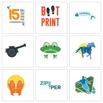 Set Of 9 simple editable icons such as football, zipper, prayer hands Free Stock Illustration