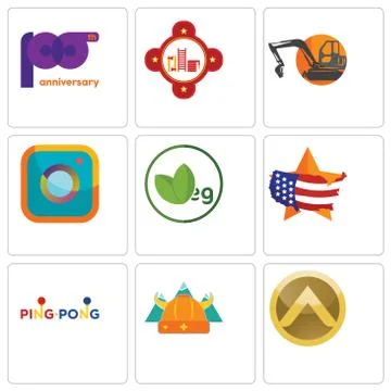 Set Of 9 simple editable icons such as spartan shield, norse, ping pong Free Stock Illustration