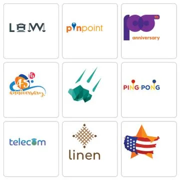 Set Of 9 simple editable icons such as us map, linen, telecom Ilustração Stock Gratuita