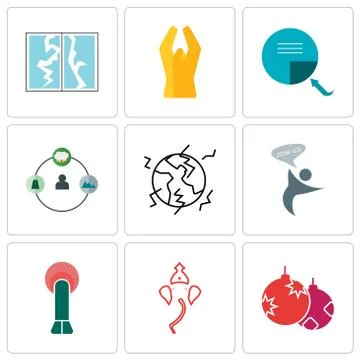 Set Of 9 simple editable icons such as christmas bulb, ganesh, penetration Free Stock Illustration