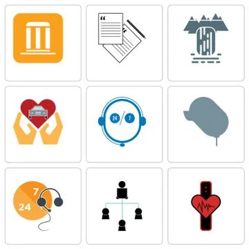 Set Of 9 simple editable icons such as tracker, distributor, live support Free Stock Illustration