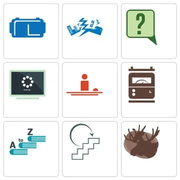 Set Of 9 simple editable icons such as moose, next steps, vocabulary Free Stock Illustration