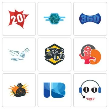 Set Of 9 simple editable icons such as it helpdesk, ib, outlaw Free Stock Illustration