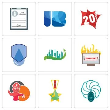 Set Of 9 simple editable icons such as goddess, veteran, pirate mascot Free Stock Illustration