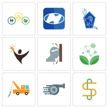 Set Of 9 simple editable icons such as double s, turbo, tow truck Illustrazione stock gratuita