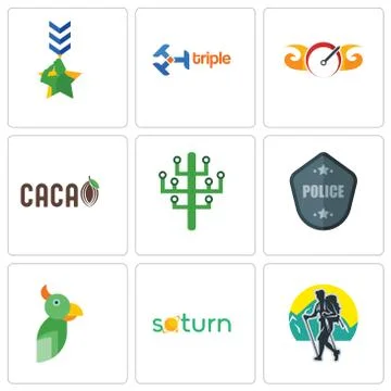 Set Of 9 simple editable icons such as trekking, saturn, 無料イラスト素材