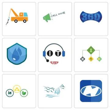 Set Of 9 simple editable icons such as h, waterfall, commodities Free Stock Illustration