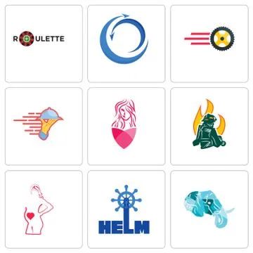 Set Of 9 simple editable icons such as elephant head, helm, maternity Free Stock Illustration