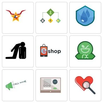 Set Of 9 simple editable icons such as cholesterol, online form, call now Free Stock Illustration