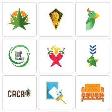 Set Of 9 simple editable icons such as couch, window cleaning, 無料イラスト素材