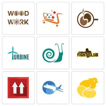 Set Of 9 simple editable icons such as chick, aeroplane, this side up Illustrazione stock gratuita