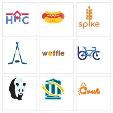 Set Of 9 simple editable icons such as crab, bank transfer, Free Stock Illustration