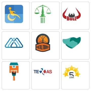 Set Of 9 simple editable icons such as 5 star, texas, home paint Illustrazione stock gratuita